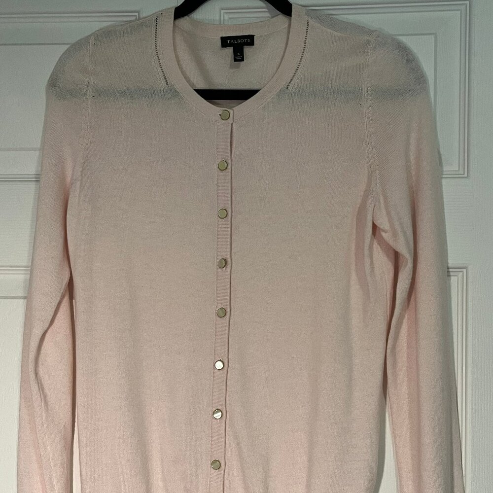 Talbots Light Pink Button-Up Cardigan Womens Small
